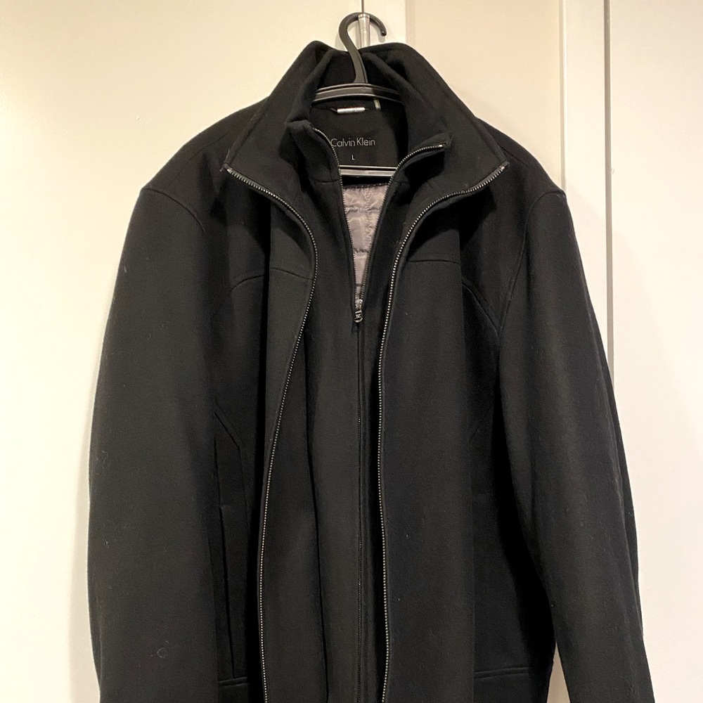 Calvin Klein Men’s Dual Zip Peacoat